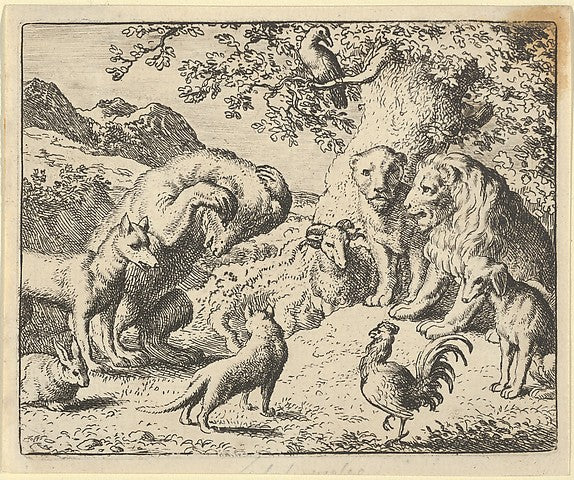 Allart van Everdingen:The Bear Seeks Justice from the Lion A-16x12"(A3) Poster