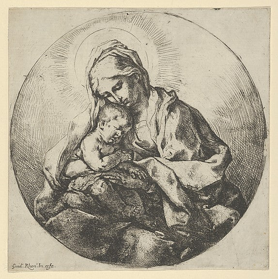The Virgin holding the infant Christ with the fingers of her r, Poster Print