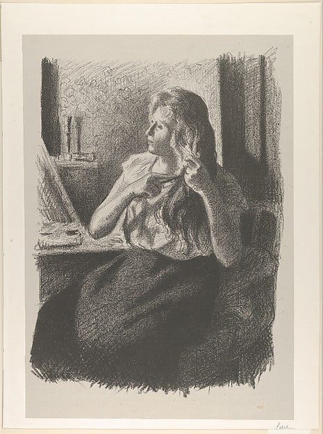Maximilien Luce:Woman Combing Her Hair 1894-16x12"(A3) Poster