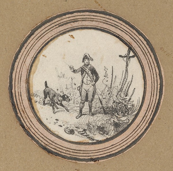 Victor Adam - Standing soldier with a dog and a crucifix mid–1, Poster Print Wall Art