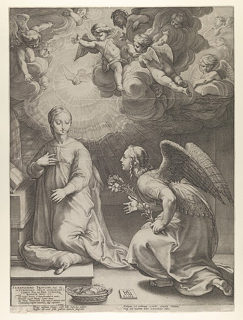 Hendrick Goltzius:Annunciation from The Birth and Early Life-16x12"(A3) Poster