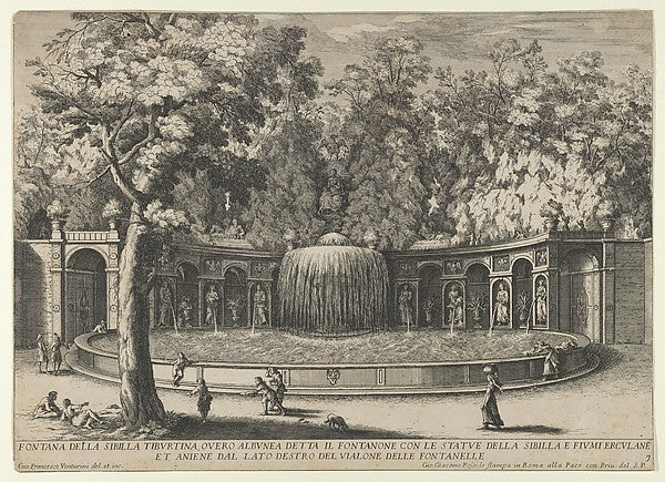 Book IV plate 7 - the fountain of the Tiburtine sibyl in the g, Poster Print Wall Art