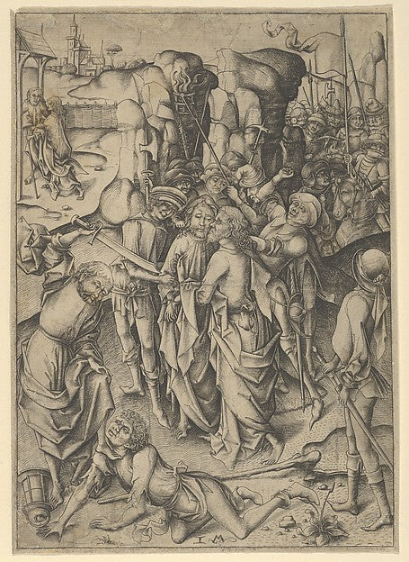 Israhel van Meckenem - The Betrayal and Capture of Christ , Poster Print Wall Art