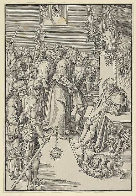 Lucas Cranach the Elder:Christ Before Annas from the Passion-16x12"(A3) Poster