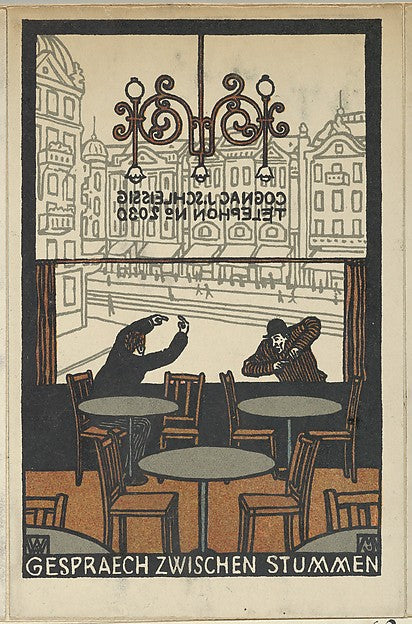 Conversation between Mutes 1907-Moriz Jung Moravia 1885–1915,16x12"(A3)Poster