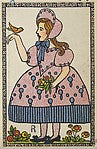 Girl with Flowers and a Bird 1910-Anonymous, Austrian, Viennes, Poster Print