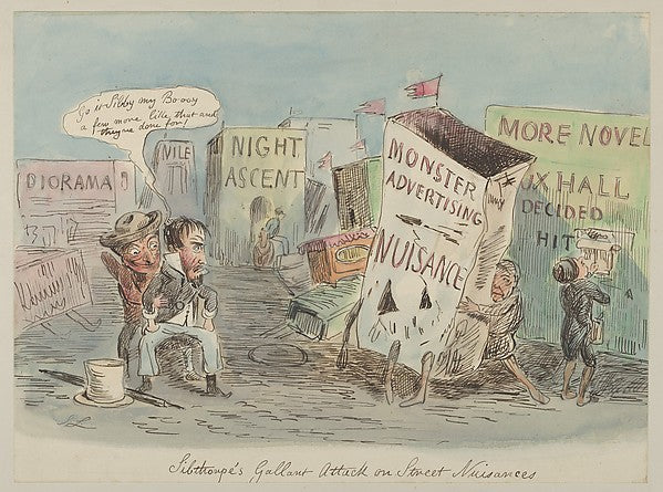 Lilthorpe's Gallant Attack on Street Nuisances 1830–64-John L, Poster Print Wall Art