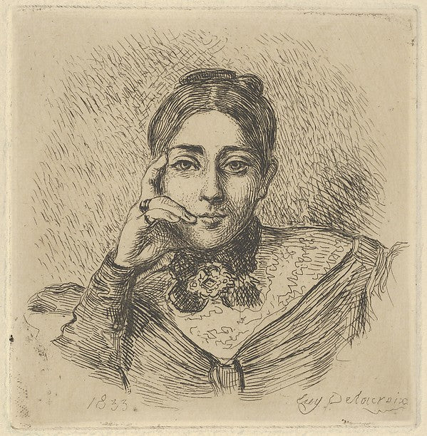 Portrait of Madame Frédéric Villot 1833-Eugène Delacroix, Poster Print Wall Art