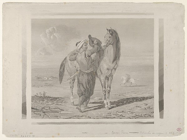 A Turk Saddling His Horse 1824-Eugène Delacroix,16x12"(A3) Poster