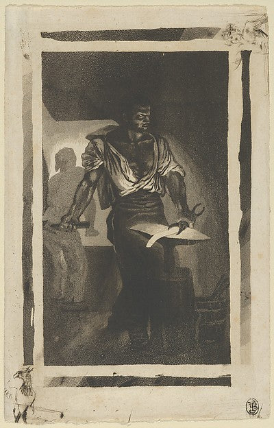 A Blacksmith 1833 or earlier-Eugène Delacroix,16x12"(A3) Poster