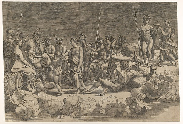 Assembly of the Gods after the ceiling composition in the Logg, Poster Print
