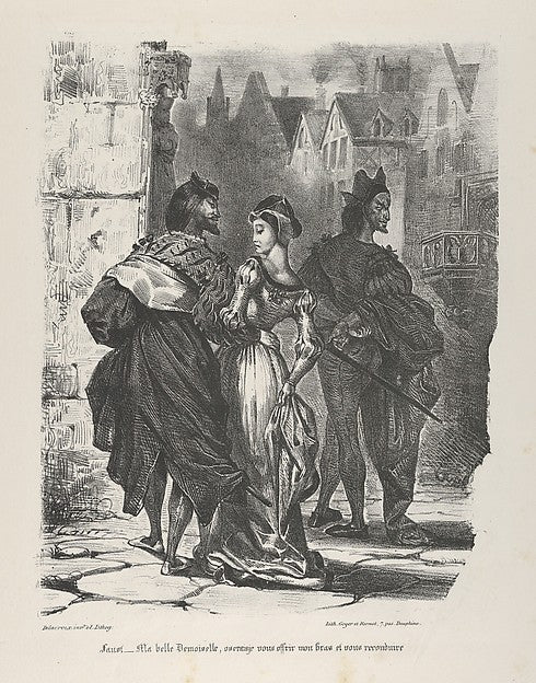 Faust Trying to Seduce Marguerite 1825–27-Eugène Delacroix, Poster Print Wall Art