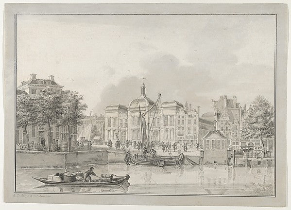 Jan de Beijer ):The Old Stock Exchange Rotterdam seen from-16x12"(A3) Poster
