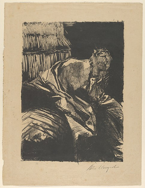 Study of a Young Man Seated c1895-John Singer Sargent , Poster Print