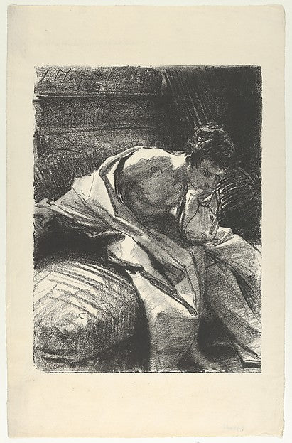 Study of a Young Man Seated 1895-John Singer Sargent, Poster Print Wall Art