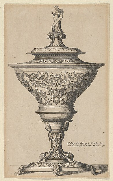 After Hans Holbein the Younger - Ornate goblet on feet of mask, Poster Print Wall Art