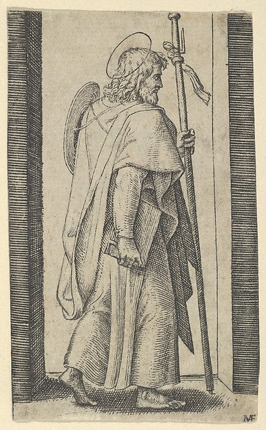 Saint James Major book is his right hand staff in his left f,16x12"(A3) Poster