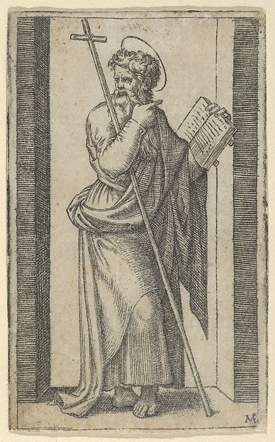 Saint Philip book in his left hand staff resting on his left,16x12"(A3) Poster