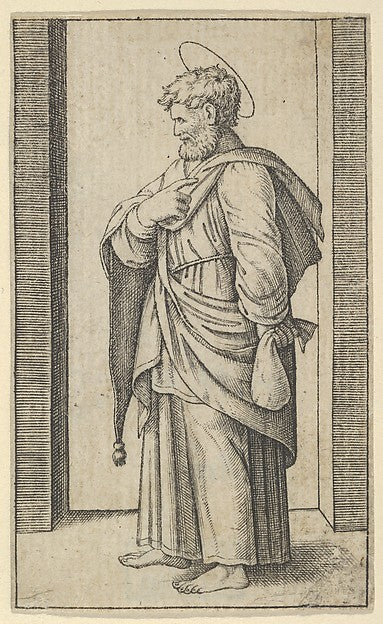 Saint Matthew a small sack in his left hand from the series,16x12"(A3) Poster