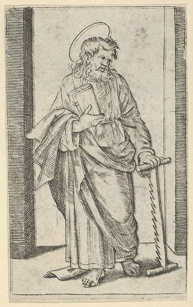 Saint Simon a saw in his lowered left hand from the series ',16x12"(A3) Poster