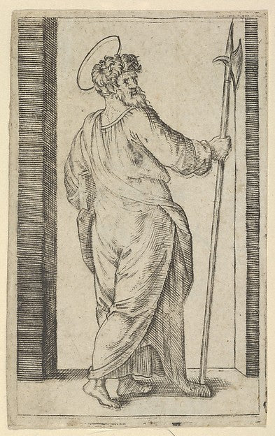 Saint Jude holding a halberd in his right hand from the seri, Poster Print