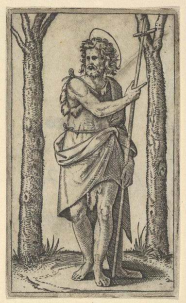 John the Baptist holding a staff from the series 'Piccoli San, Poster Print