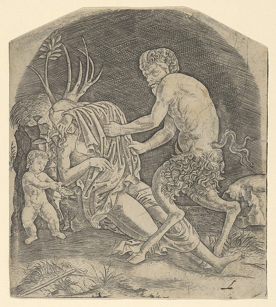 A satyr about to remove drapery covering a Nymph c1510–20-Marc,16x12"(A3) Poster