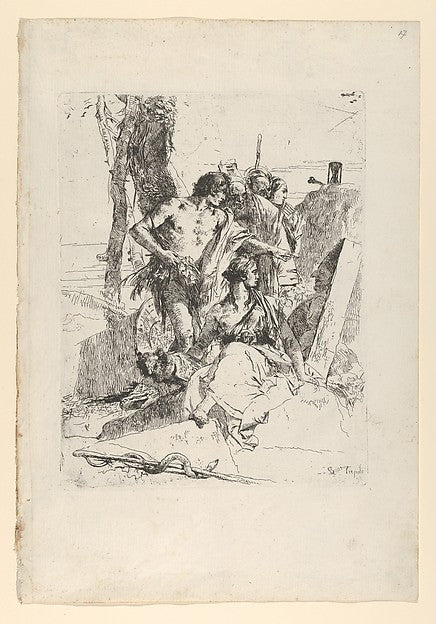 The Discovery of the Tomb of Punchinello from the Scherzi c17, Poster Print