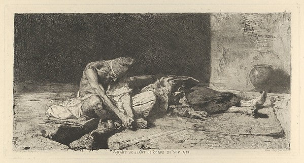 Mariano Fortuny, 1838–1874:An Arabic man keeping watch over -16x12"(A3) Poster