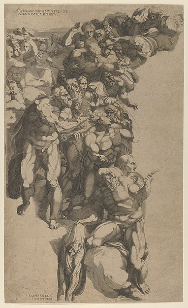 Group from Last Judgment St. Bartholomew St. Peter and othe, Poster Print Wall Art