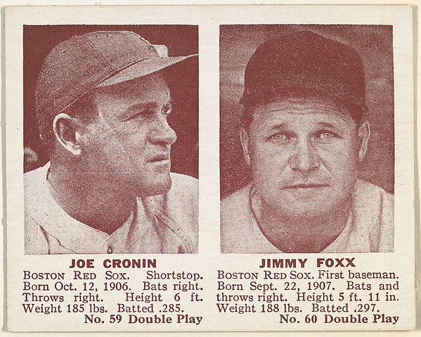 :Joe Cronin Jimmy Foxx-16x12"(A3) Poster
