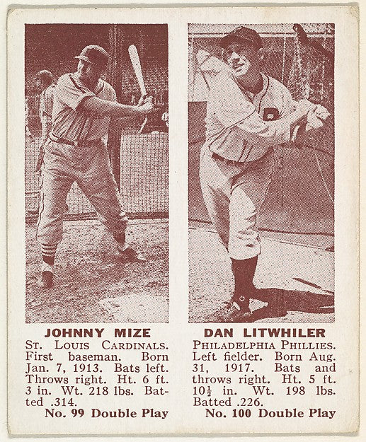:Johnny Mize Dan Litwhiler-16x12"(A3) Poster