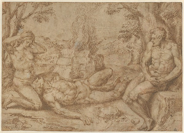 Michiel Coxie:Adam and Eve Mourning the Death of Abel c1576-16x12"(A3) Poster