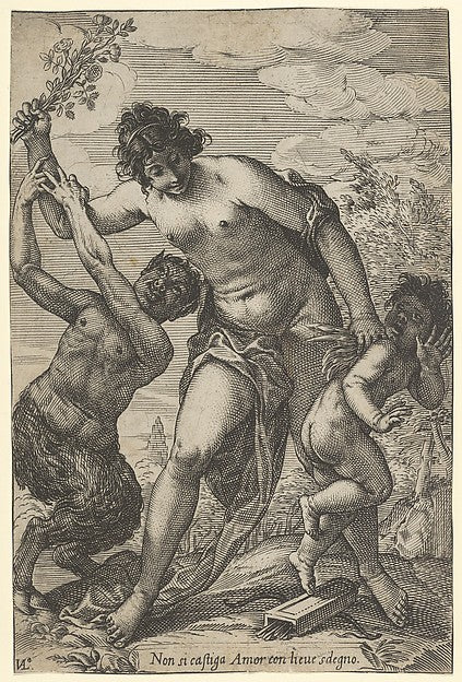 Venus Whipping Cupid with Roses early 17th cent-Giovanni Luigi, Poster Print Wall Art
