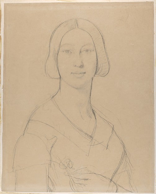 Jean Auguste Dominique Ingres:Portrait of Madame Paul Meuric-16x12"(A3) Poster