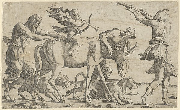Cupid with Bandaged Eyes 1540–56-Léon Davent,16x12"(A3) Poster