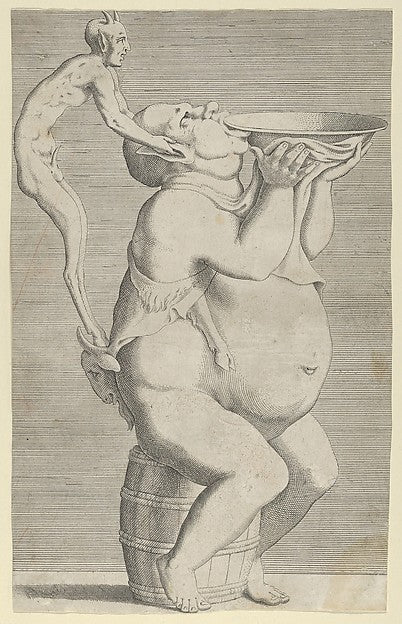 Léon Davent:Silenus as a Vase Satyr Handle 1540–56-16x12"(A3) Poster
