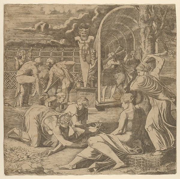 The Garden of Vertumnus c1540–45-Léon Davent, after Francesco, Poster Print Wall Art