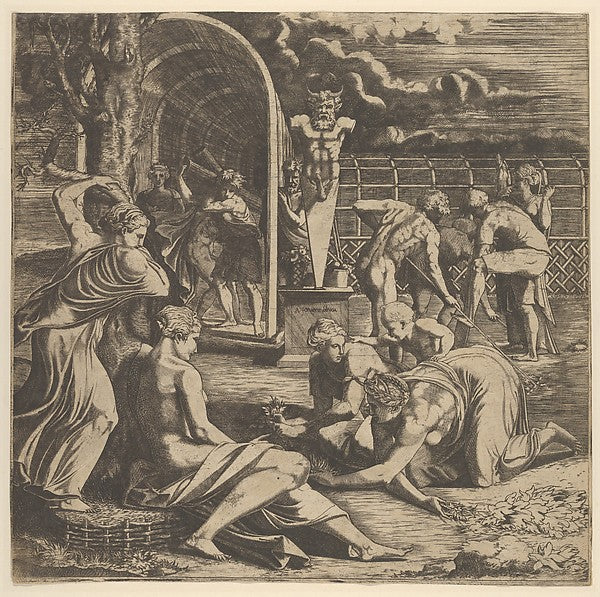 The Garden of Vertumnus 1540–56-Léon Davent, after Francesco P, Poster Print Wall Art
