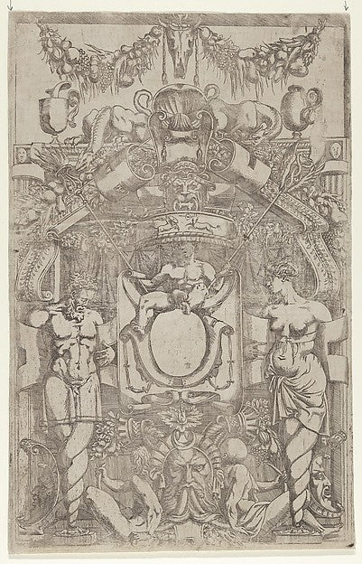 Ornament with a Small Empty Oval 1540–45-Antonio Fantuzzi, Poster Print Wall Art