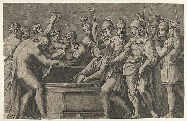 Alexander the Great commanding that the work of Homer be place, Poster Print
