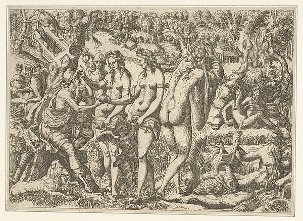 The Judgment of Paris 1535–55-Jean Mignon, After Luca Penni, Poster Print Wall Art