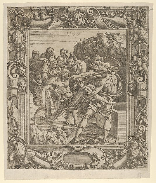 The Entombment 1535–55-Jean Mignon, After Luca Penni, Poster Print Wall Art