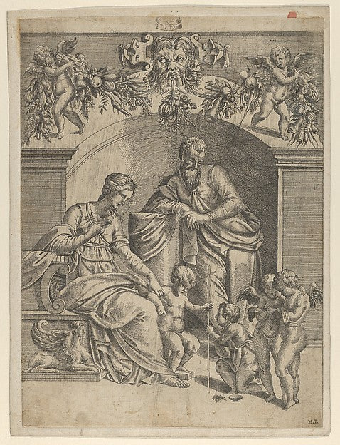 The Virgin with Infant Jesus adored by St. John 1543-Jean Mign, Poster Print Wall Art