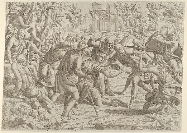 The Treacherous Sinon Brought into the Trajan's Camp by the Sh, Poster Print Wall Art