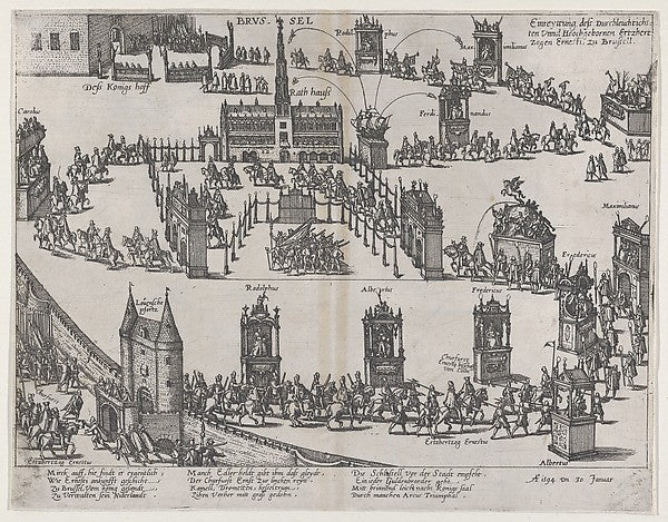 Entrance of the Archduke Ernest to Brussels January 30 1594 , Poster Print Wall Art