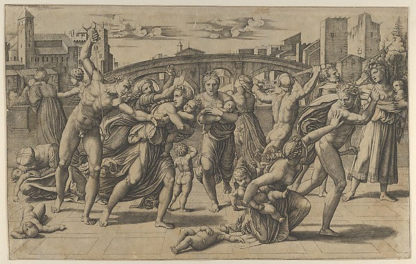 The Massacre of the Innocents c1512–13-Possibly by Agostino Ve,16x12"(A3) Poster