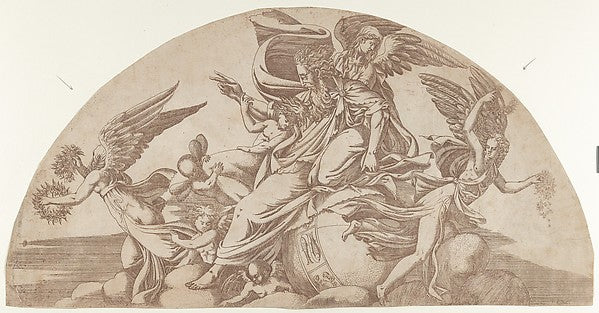 God Seated on the World 1540–45-Antonio Fantuzzi, Poster Print Wall Art
