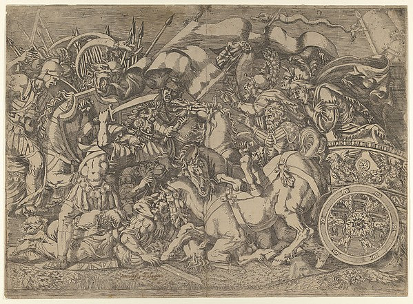A Battle 1540–45-Antonio Fantuzzi, After Giulio Romano,16x12"(A3) Poster