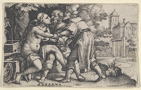 Georg Pencz:Susanna and the Elders -16x12"(A3) Poster